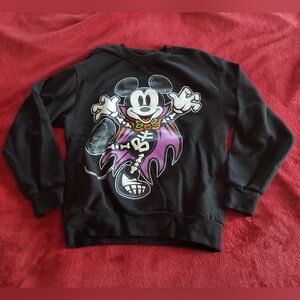 Disney Mickey Mouse Skeleton Vampire Graphic Halloween Sweater